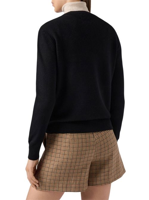 Maglione donna New Queen Vacanze di Natale nero e oro MC2 Saint Barth | NEW QUEEN - VACANZE LOGO00OR